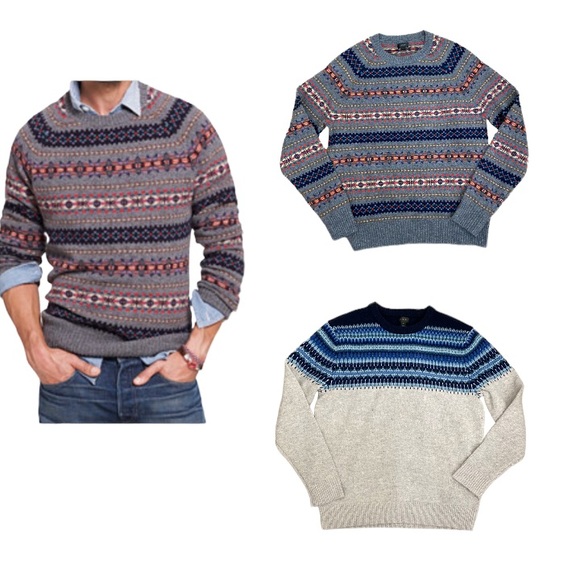 J. Crew Other - SOLD OUT J. Crew Fair Isle LambsWool Crewneck Sweaters bundle of two sweaters M